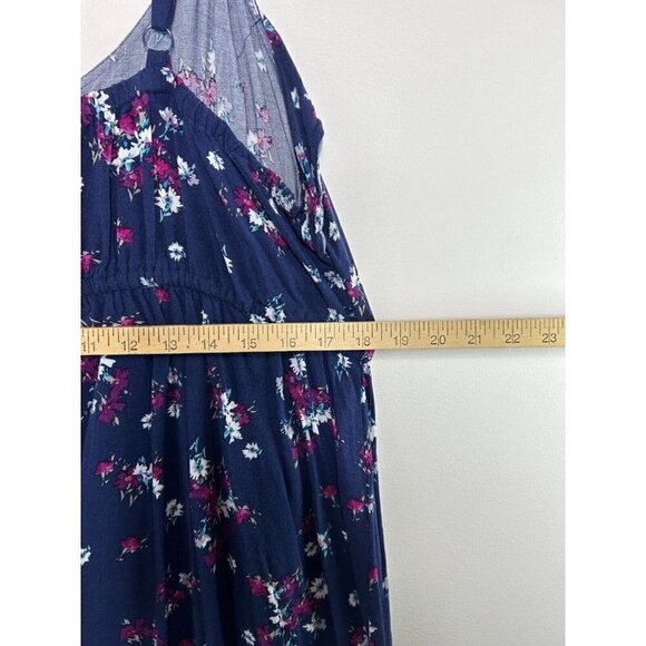 Torrid Women's Blue Floral Print Challis Tank Dress Size 3 - Picture 8 of 9